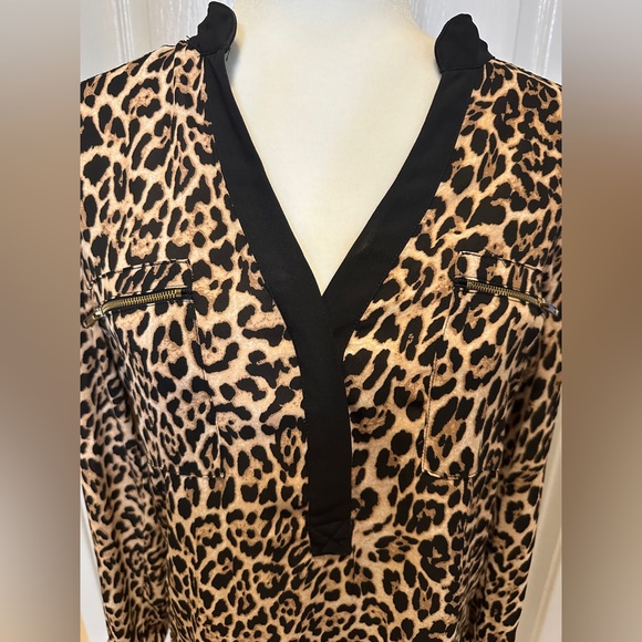 MNK Atelier Blouse Tan Brown  Size M - Picture 9 of 10